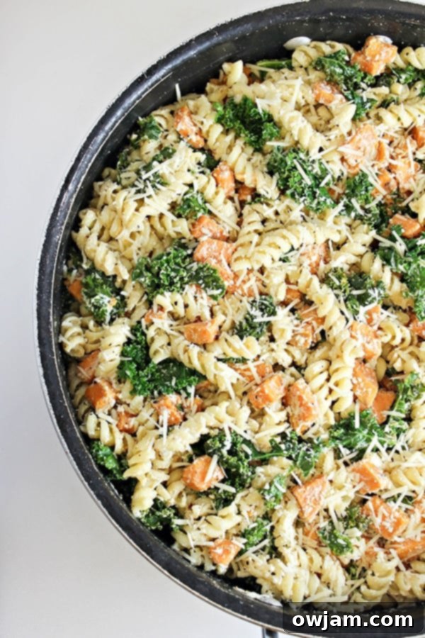 Sweet Potato & Kale Pasta Skillet