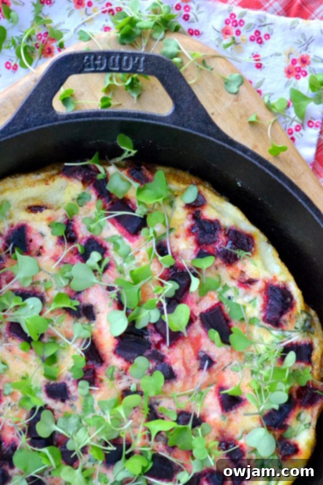 Roasted Beet and Micro Kale Egg White Frittata