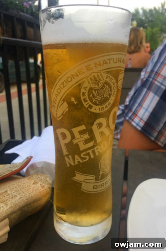 Hearty Italian Pasta & Bean Delight 5 Refreshing Peroni beer enjoyed on a date night