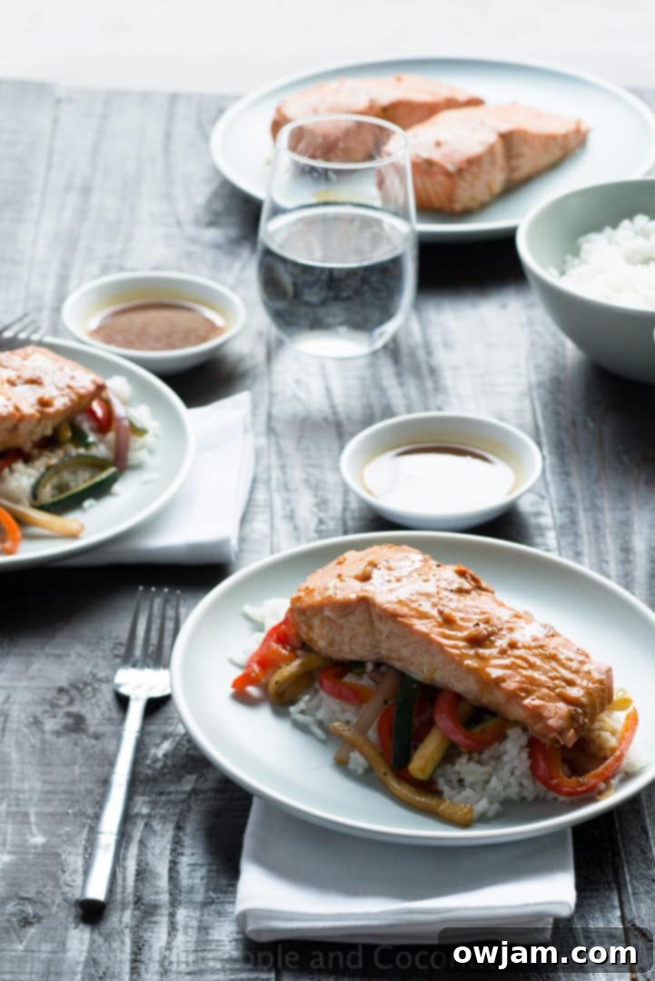 Orange Sesame Grilled Salmon with a sweet and savory glaze