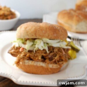 Slow Cooker BBQ Pulled Chicken Sandwich
