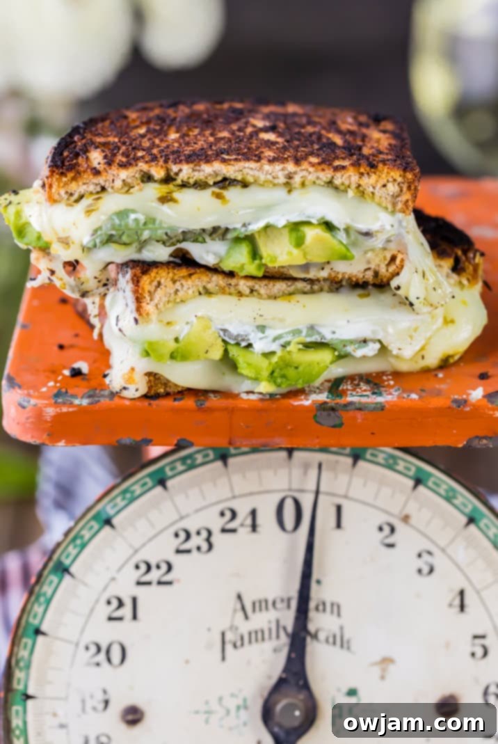 Green Goddess Grilled Cheese with avocado