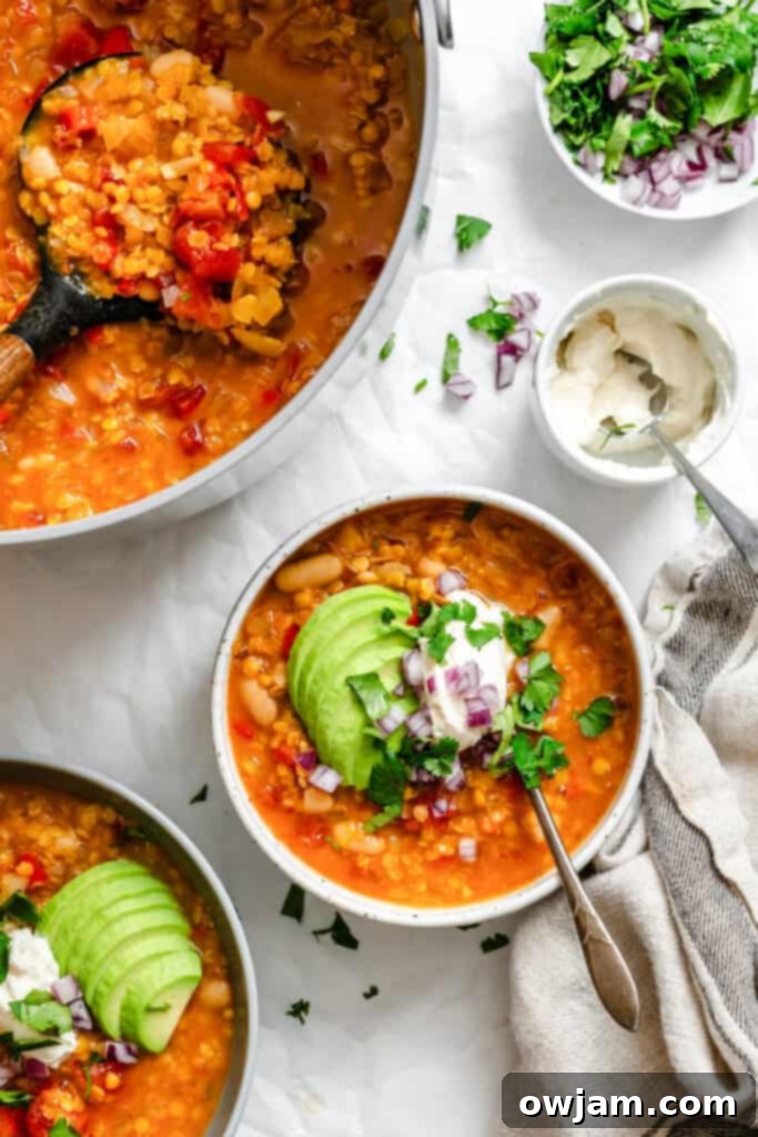 Hearty Lentil Chili 8 Lentil Bean Chili