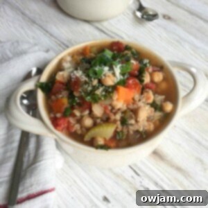Smoky Kale Chickpea Farro Soup