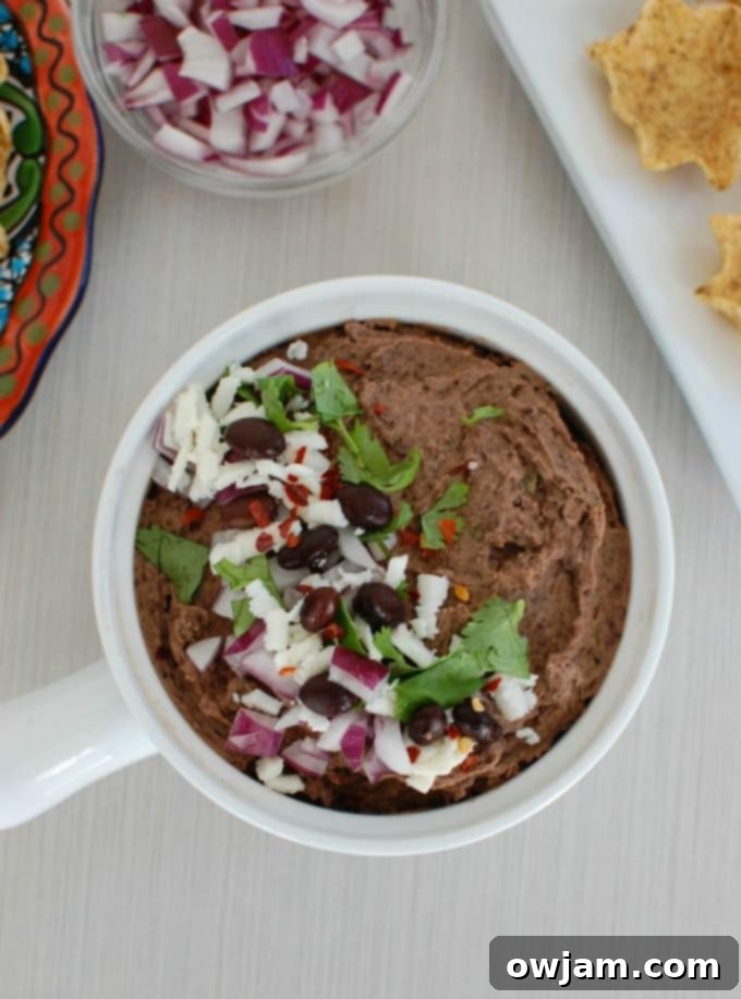 Creamy Black Bean Fresco Dip 3 Black Bean Dip with Queso Fresco