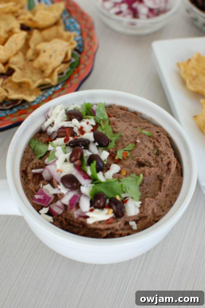 Creamy Black Bean Fresco Dip 5 Black Bean Dip with Queso Fresco
