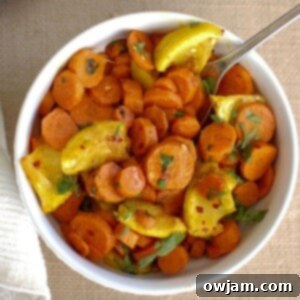 Moroccan Spiced Roasted Carrots 6 Moroccan Roasted Carrots in white bowl