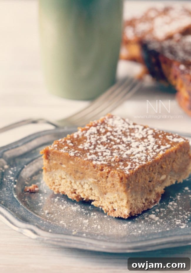 Pumpkin Pie Cake Bars, featuring a moist cake base topped with a creamy pumpkin layer.