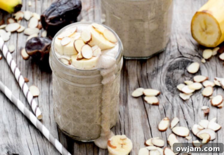 Roasted Banana and Almond Smoothie