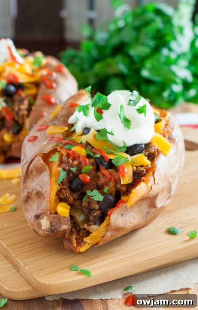 Chili Stuffed Sweet Potatoes