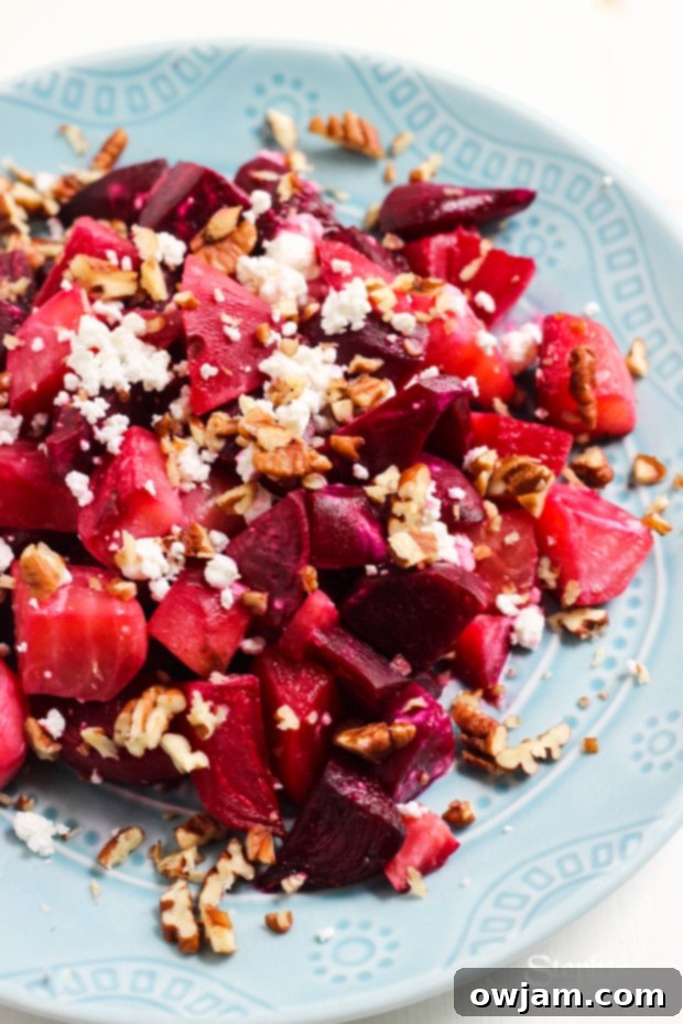Roasted Orange & Maple Beet Salad with Pecans and Goat Cheese Salad