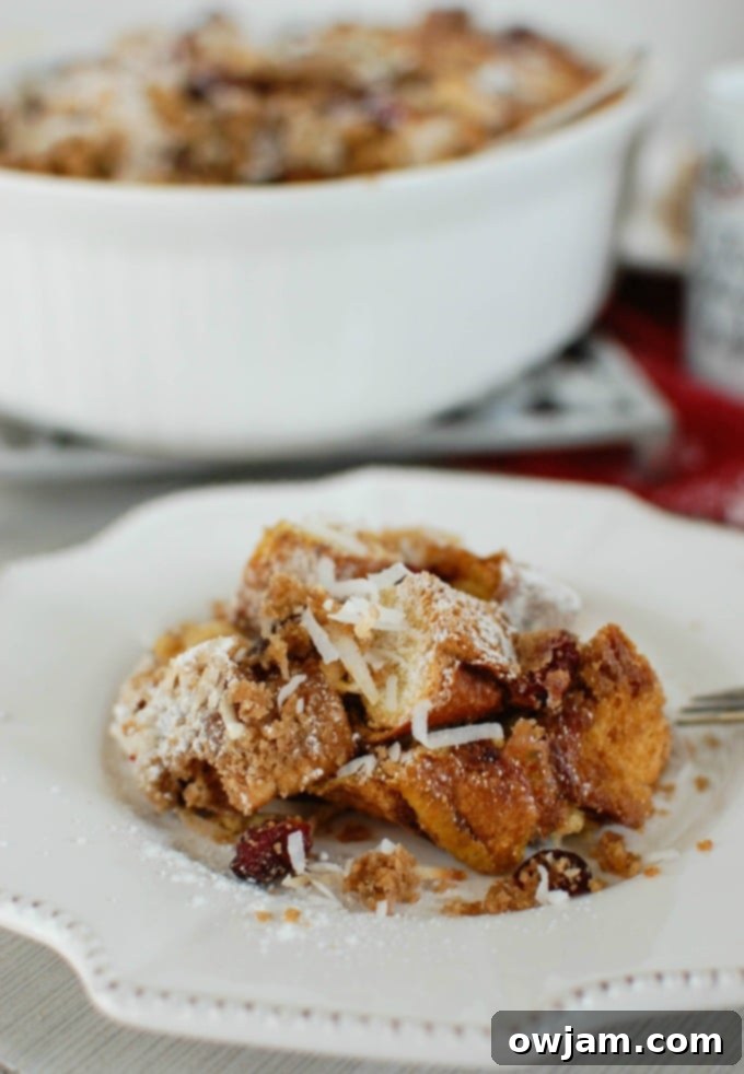 Wake Up To Coconut Cranberry French Toast Bake 4 Overnight Cranberry Coconut French Toast Bake - perfect breakfast!