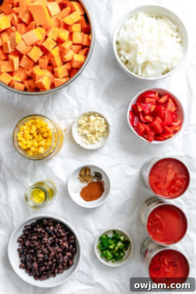 Sweet Potato Chili recipe ingredients