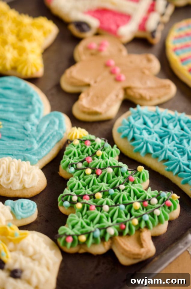 Classic Old Fashion Sour Cream Cut-Out Cookies, perfect for holiday decorating.