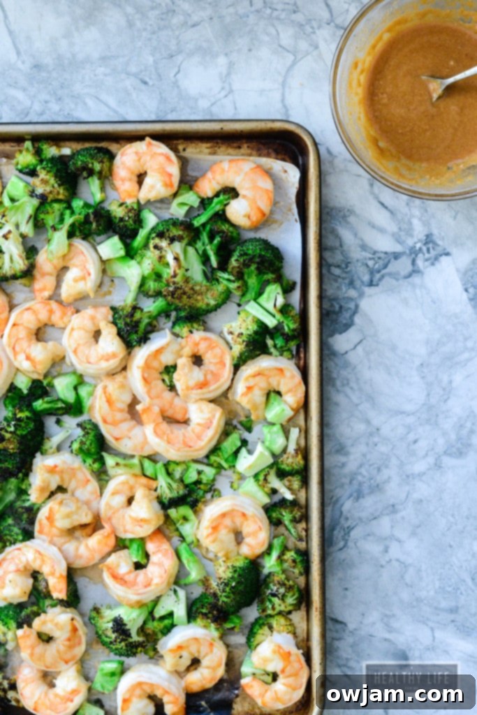 Broiled Shrimp and Broccoli with Spicy Cashew Sauce