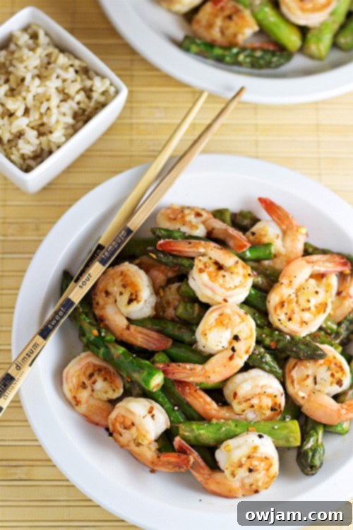 Shrimp and Asparagus Stir Fry with Lemon Sauce