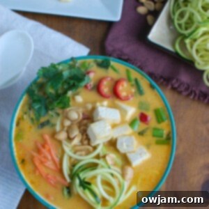 Creamy Coconut Zoodle Soup 6 Thai Coconut Zoodle Soup in bowl
