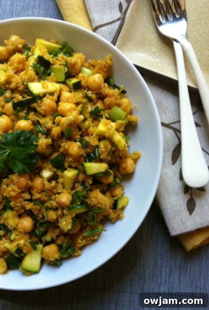 Zucchini Chickpea Quinoa Salad