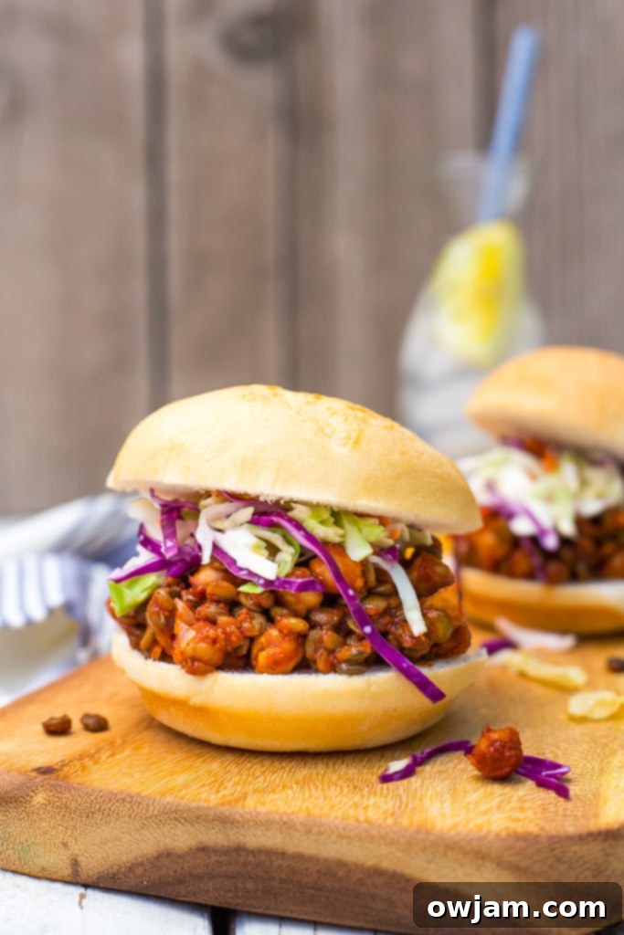 Vegetarian Sloppy Joes with Lentils and Chickpeas