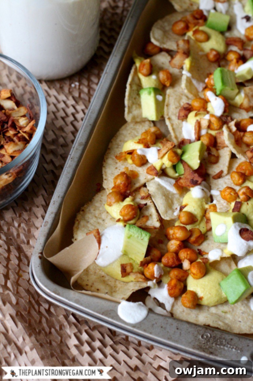 Green & Gold Loaded Nachos with chickpeas
