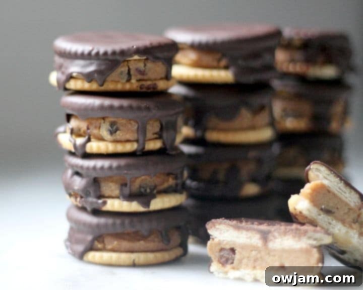 Vegan Cookie Dough Ritz Sandwiches with chickpeas