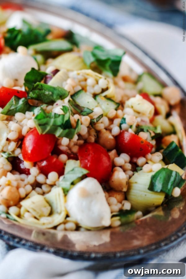 Israeli Couscous Recipe with chickpeas