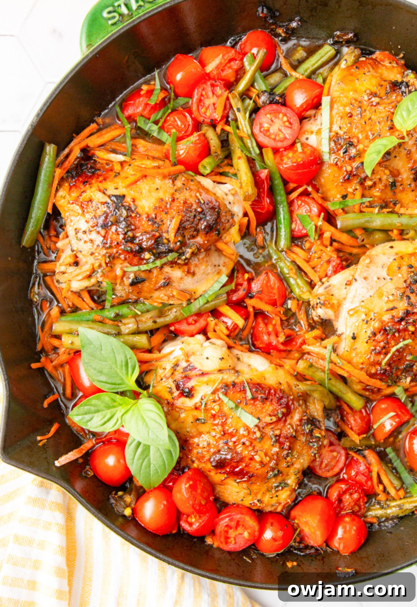 Effortless Balsamic Chicken Dinner 2 Easy Balsamic Chicken Recipe in a green skillet