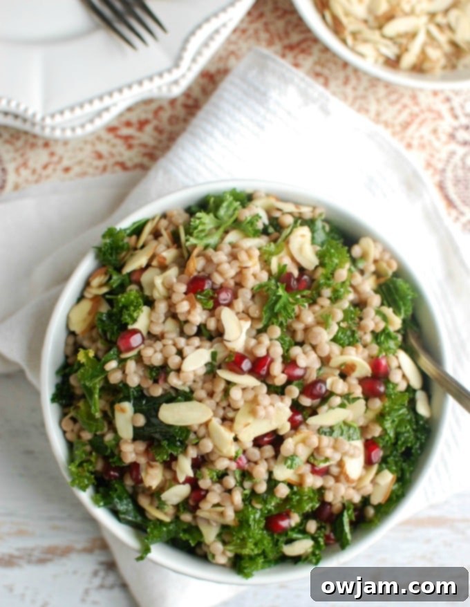 Jeweled Kale Couscous Pomegranate Salad 3 Kale Couscous Pomegranate Salad - a delicious and refreshing salad
