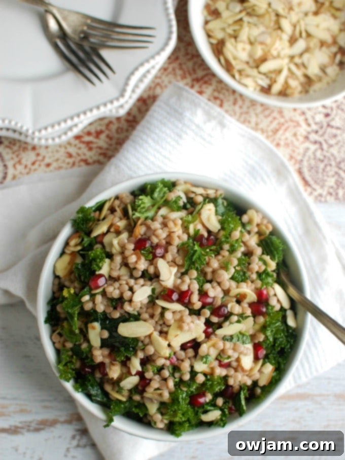 Jeweled Kale Couscous Pomegranate Salad 5 Kale Couscous Pomegranate Salad - a healthy lunch option
