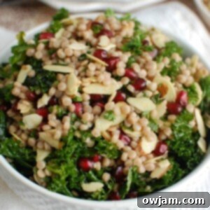Jeweled Kale Couscous Pomegranate Salad 7 Kale Couscous Pomegranate Salad - healthy