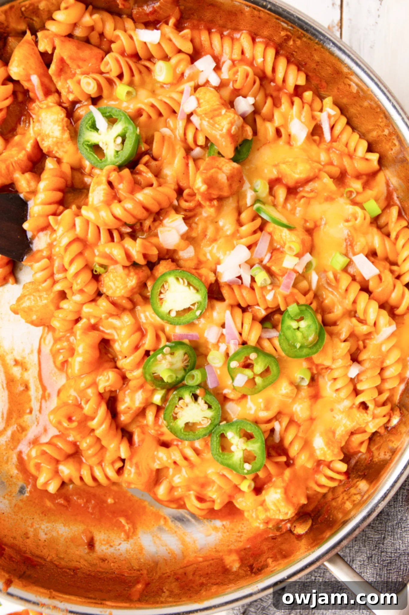 Creamy One-Pot Chicken Enchilada Pasta 2 One Pot Chicken Enchilada Pasta in a pot