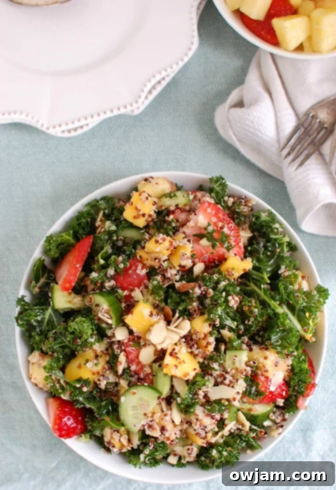 Vibrant Tropical Kale Quinoa Power Bowl 2 Tropical Kale Quinoa Salad - a vibrant, healthy and refreshing salad perfect for lunch