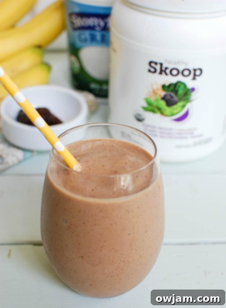 Banana Date Smoothie is creamy and rich. You will think this healthy smoothie is a treat.