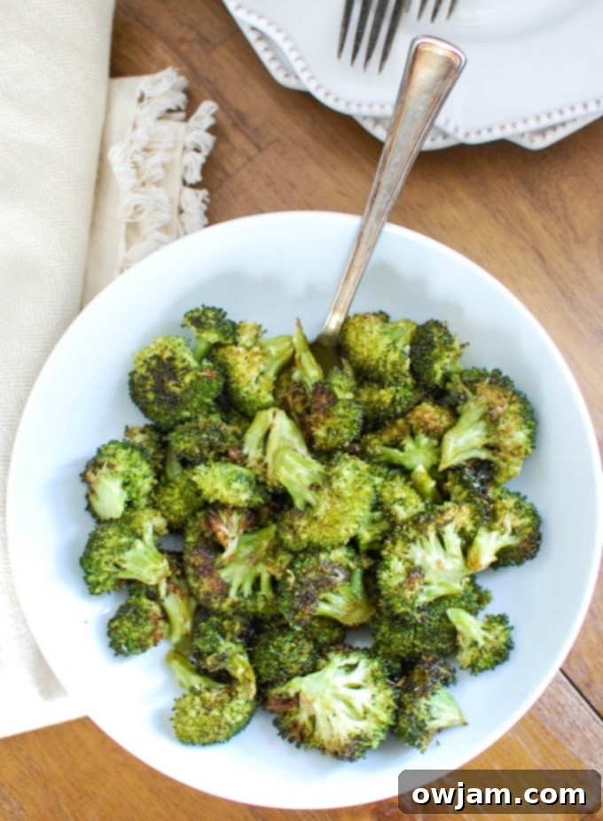 Roasted Broccoli Perfection 4 Roasted Broccoli with a spoon