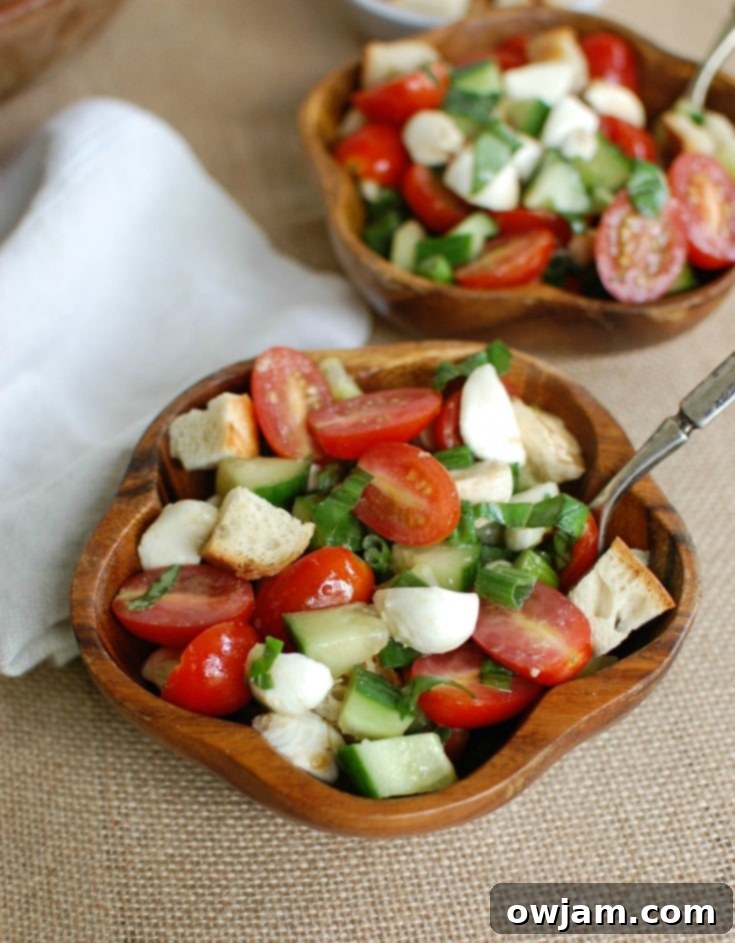 Torn Bread Caprese Salad 4 Caprese Panzanella is a simple summer salad. Everything comes together in under 20 minutes!