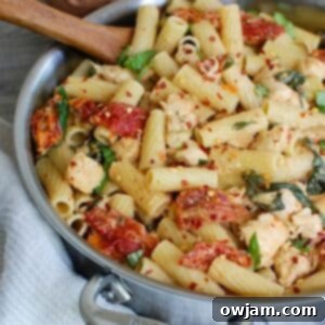 Tuscan Chicken Mozzarella Pasta 5 Mozzarella Chicken Pasta with Sun-dried Tomatoes 1200 x 1200