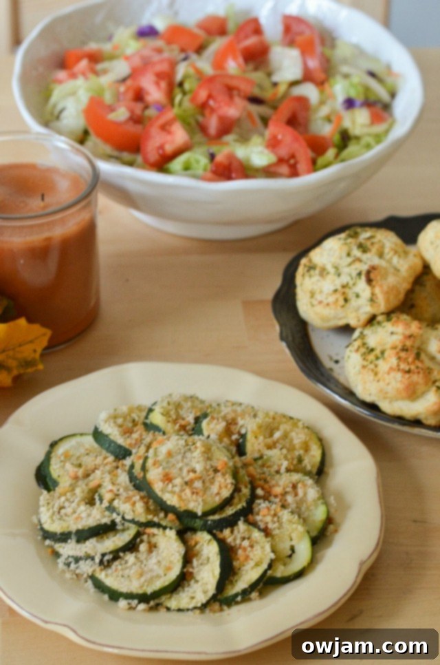 Panko and Parmesan Crusted Baked Zucchini - a crispy and healthy vegetable side or snack