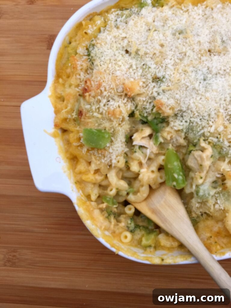 Chicken Broccoli Mac & Cheese - a family favorite with added greens