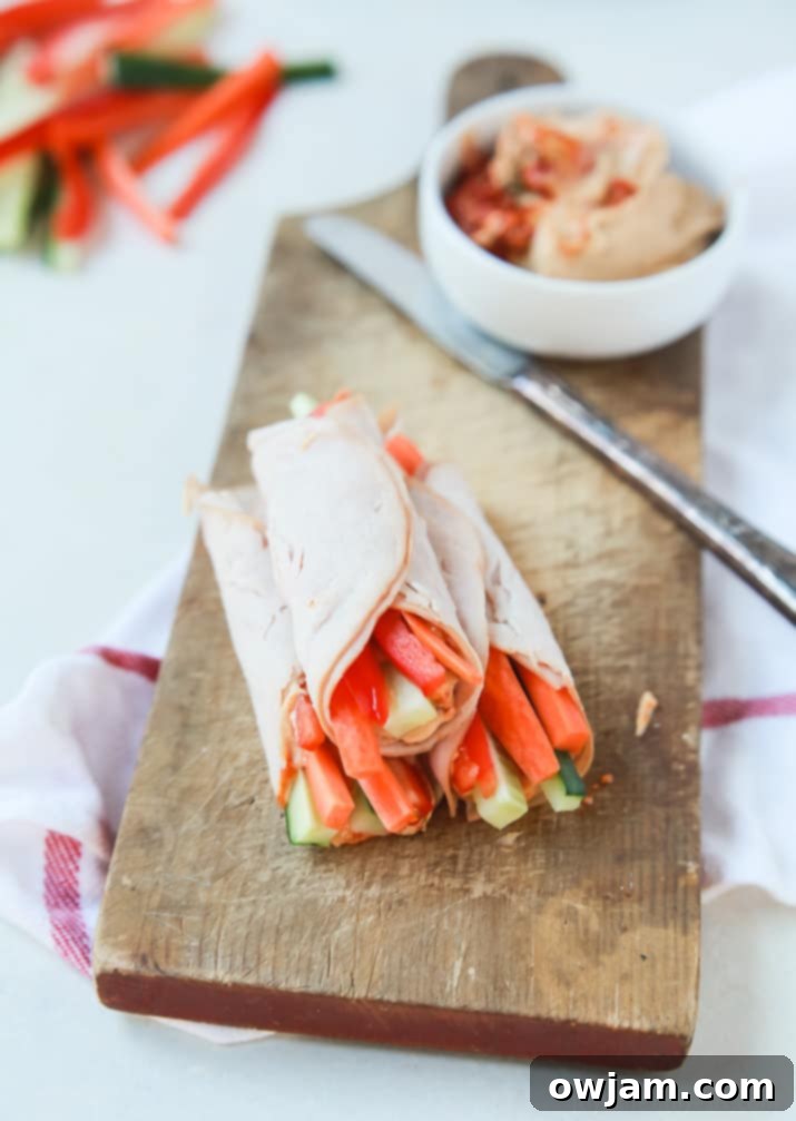 Gluten Free Veggie Turkey Rollups - a high-protein, customizable lunch idea
