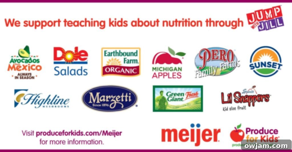 Set-It-and-Forget-It Turkey Kale Chili 4 Meijer and Produce for Kids logos, representing a partnership focused on promoting healthy eating habits for children and families.