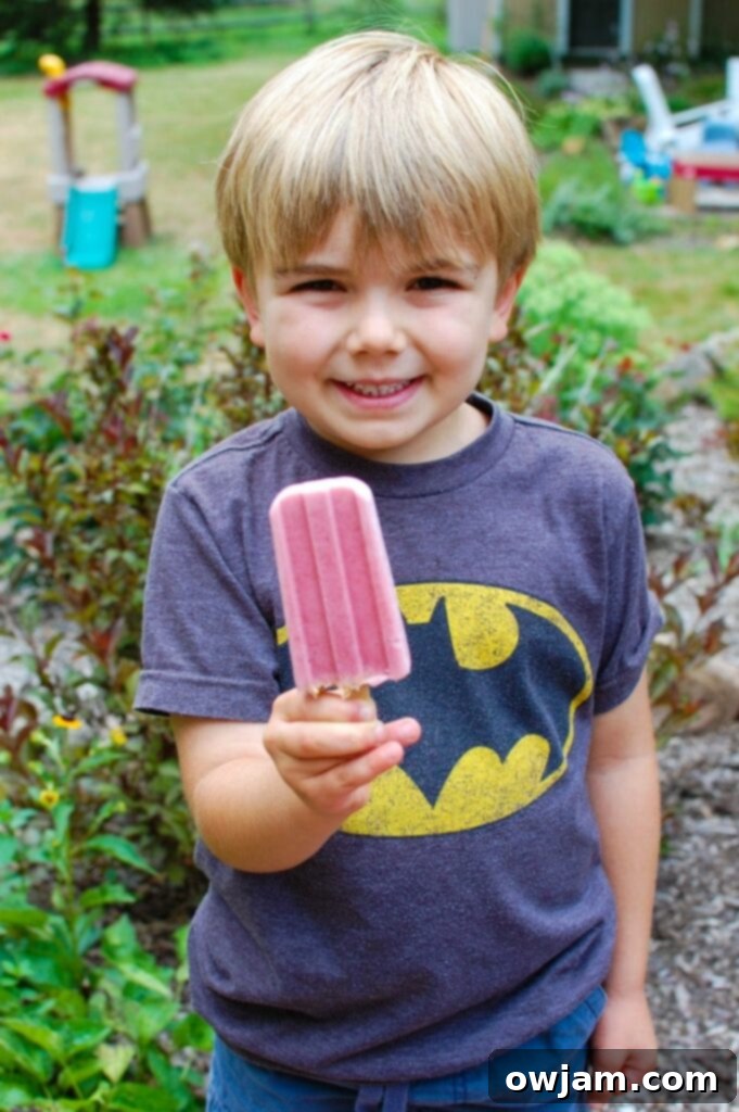 Kid-friendly Strawberry Banana Yogurt Popsicles, a refreshing and naturally sweet snack for summer.