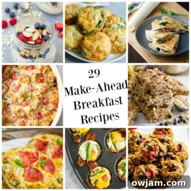 29 Make-Ahead Breakfast Recipes are perfect for busy school mornings. These are healthy, quick options.