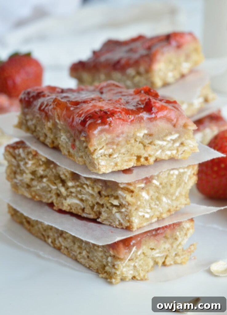 Strawberry Oatmeal Vegan Breakfast Bars