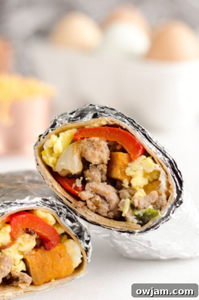 Light and Spicy Turkey Sausage Breakfast Burritos