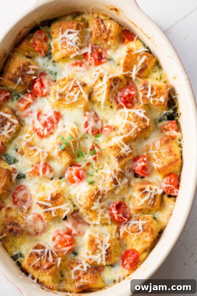 Spinach, Onion and Cheese Breakfast Strata