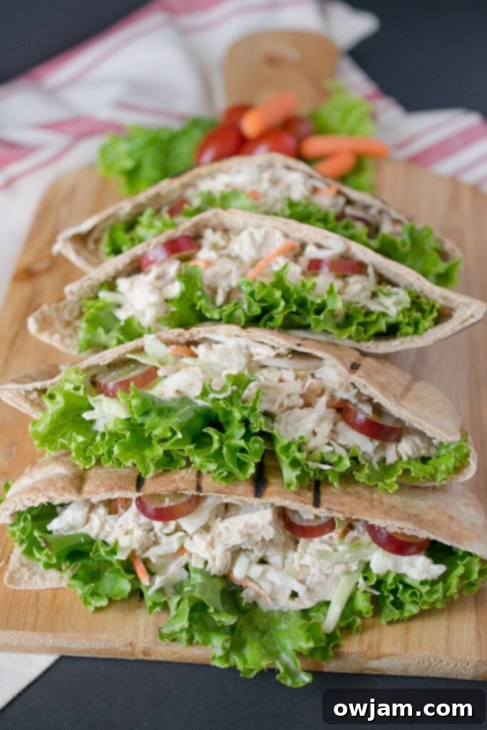 Tuna Pita Pockets filled with fresh ingredients.