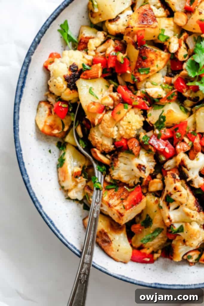 Cauliflower Potato Fusion Salad 9 Cauliflower Potato Salad up close in bowl
