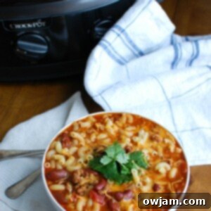 Crock-Pot® Turkey Chili Mac and Cheese is the ultimate cold weather comfort food, perfect for dinner or game day. Turkey Chili is slowly simmers in a Crock-Pot® and then pasta and cheese are mixed in when it is ready to eat. This is a family favorite!