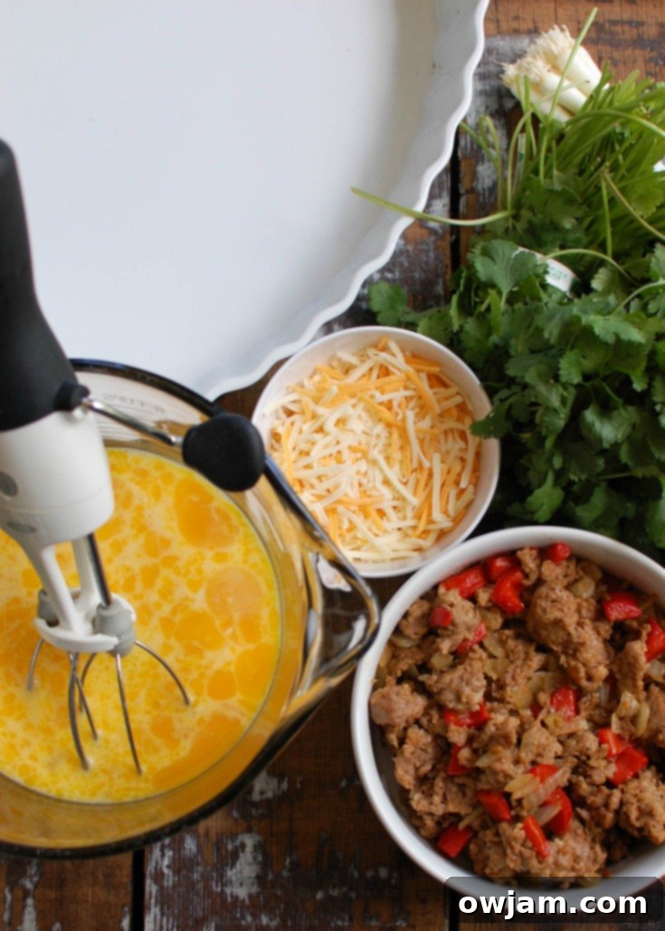 Southwest Sunrise Bake 3 Southwestern Baked Breakfast Casserole ingredients