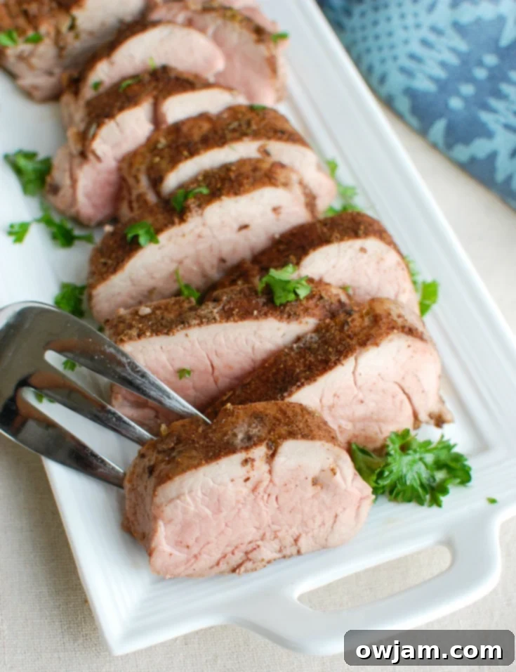 Mediterranean Pork Tenderloin Bake 5 Mediterranean Baked Pork Tenderloin is tender, juicy and full of flavors from the Mediterranean. Pork tenderloin is rubbed with a warm Mediterranean spice mixture and baked to perfection. This is an easy weeknight meal the whole family will love!